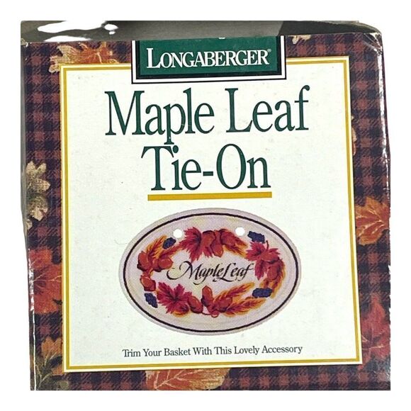 LONGABERGER MAPLE LEAF TIE-ON - ITEM 32999 New In The Box Fall Autumn Basket - Picture 4 of 5